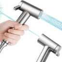 Handheld Bidet Sprayer for Toilet, Adjustable Water Pressure Control Rotary Switch with Bidet Hose, Exclusive Single Nozzle High Pressure Mode for Cleaning Stubborn Stains, Brushed Nickel