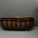 Y&M Window Boxes Horse Trough with Coconut Coir Liner, 24 Inch Window Deck with Coco Liner, Fence Metal Hanging Flower Planter Window Basket Deck Railing Planter Boxes (24in 4P)
