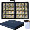 X PRO 1000+ Card Binder - Comes with 200 Card Sleeves | Compatible with TCG, Sports, MTG & More - Ringless Trading Card Binder | 1000 Pockets | TCG Binder (Midnight Blue)