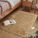 Small Throw Rugs for Bedroom, 2x3 Beige Mini Non-Slip Area Rug, Super Soft Plush Fluffy Carpet Modern Home Decor Aesthetic for Entryway Entrance Nursery Kids Room Dorm Office