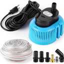 Pool Cover Pump above Ground - Submersible Water Sump Pump Swimming Water Removal Pumps, with Drainage Hose & 25 Feet Extra Long Power Cord, 850 GPH inGround, 3 Adapters (Blue)