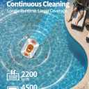 Cordless Robotic Pool Cleaner, Automatic Pool Cleaner,Pool Vacuum for Above Ground & Inground Pools,Up to 210-Min Runtime,Auto-Parking,Coverage up to 2200 Sq.Ft,White Orange