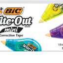 BIC Wite-Out Brand Mini Correction Tape, 16.4 Feet, 12-Count Pack of White Correction Tape, Compact Tape Office or School Supplies