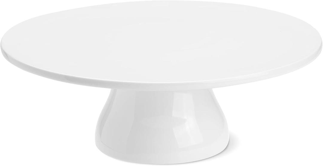 Yedio Soporte redondo para tartas de porcelana de 10 pulgadas, soporte redondo para postres, soporte para cupcakes para fiestas de cumpleaos, bodas, baby shower y otros eventos, color blanco