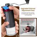 Portable Coffee Grinder Conical Burr for Espresso French Press Pour Over Double Bearing External Adjustment Capacity 25g (Ceramic Burrs)