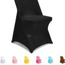 ManMengJi Black Folding Chair Covers, Spandex Folding Chair Covers 20 PCS, Banquet Chair Slipcovers for Party, Wedding, Holidays, Celebration