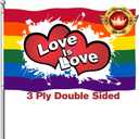 LGBTQ Pride Flag 3x5 Outdoor Double Sided 3-PLY Heavy Duty Lesbian Gay Bisexual Transgender Pride Rainbow Flags Banners with Brass Grommets for Indoor Outdoor Decorations
