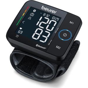 Beurer BC54 Wrist Blood Pressure Monitor with Bluetooth, Irregular Heartbeat Detector, Risk Indicator, Accurate Large Display, and Travel Case, Wrist Cuff up to 120 Memory Sets