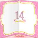 3 x Happy 14th Birthday Card Gift Decorations Gift for Girls Her, 10.6 x 7.9 inches