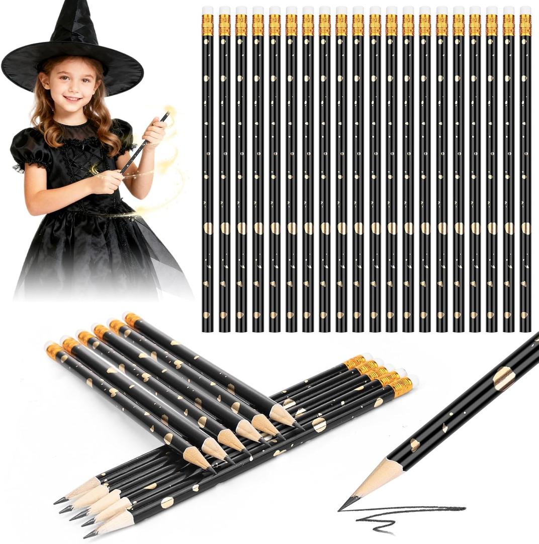 100Pcs Pencils with Erasers,Harry Potter Pencils bulk for Kids Novelty Fun Wood Pencils Wood Pencils for School Company Office Stationery Gift,Perfect For a Wizard Theme,Party Favors