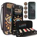TIKOdirect Carrying Case Accessories Bundle for Switch 2 2025, Portable Travel Case with Protective Cover, Screen Protectors, 4 Thumb Grip caps and Cute Stickers, Black