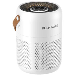FULMINARE Air Purifiers for Home Bedroom H13 True HEPA Air Purifier, 3 Speeds, Timer, Quiet Air Cleaner With Night Light, Portable Small Desk Air Purifier for Smoke, Kitchen, Office, White