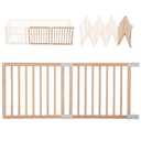 2PCS Expanded Panel for Gewitt Baby Wooden Playpen with Connectors, Changeable Wooden Play Fence Accessories (Wood, 2 Panel)