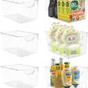 Attelite Clear Plastic Storage Bins,Large 6 Pack Pantry Organizer with Handle,BPA Free Plastic Storage Containers for Fridge,Closet,Bathroom,Under Sink and Kitchen Organization