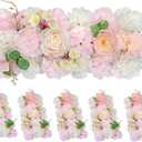Wedding Arch Artificial Flowers Light Pink - 6pcs Faux Floral Swags Rose Silk Peony Realistic Arch Faux Plastic Arrangement for Romantic Wedding Wall Reception Ceremony Welcome Sign Decoration