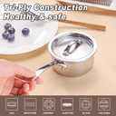 Mini Sauce Pan with Lid, Tri-Ply Stainless Steel Pot with Stay-Cool Handle & All Cooktop Compatibility (Gas, Ceramic, Electric) - Silver