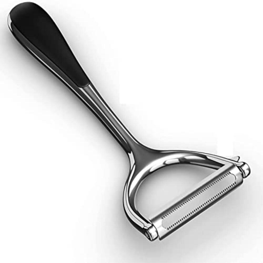Cave Tools Vegetable Y Peeler Julienne Swivel Slicer With Potato Eye Remover for Peeling Fruits and Vegetables - Kitchen Gadgets (Black)