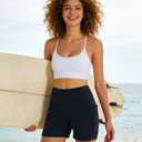 HODOSPORTS Women's 5''/7'' Swim Board Shorts High Waisted Quick Dry Swimsuit Bottoms with Liner Pockets Bathing Suit Trunks, Medium