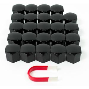 for Ford F-150 (Including Raptor, Tremor and Lightning) Lug Nut Covers - 24 Glossy Black Wheel Nut Caps