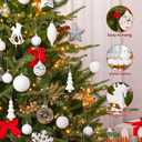 SHareconn 100pcs Christmas Tree Decorations Ornaments Set, Shatterproof Plastic Baubles Decorative Balls for Xmas Tree Decor Holiday Wedding Party, White