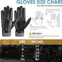 Winter Warm Genuine Leather Gloves, Cashmere Lined Driving Motorcycle Gloves for Men (Black, S)