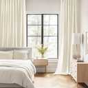 MIULEE Birch Back Tab Blackout Curtains 108 Inch Long 2 Panels Set for Bedroom, Rod Pocket/Pinch Pleat Extra Long Thermal Insulated Living Room Darkening Pleated Light Blocking Drapes