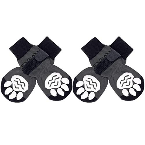 EXPAWLORER Anti-Slip Dog Socks-4 Pcs Double Sides Grips Traction Control On Hardwood Floor,Dog Shoes Paw Protector for Hot Pavement, Prevents Licking, for Dogs, M