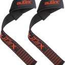 Outex Lifting Wrist Straps for Weightlifting  Heavy Duty Gym Straps with Neoprene Padding for Deadlifts, Powerlifting & Bodybuilding  Unisex Grip Support for Strength Training (Black-Red Silicone)
