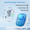 AILE Blood Pressure Monitor, Blood Pressure Machine Upper Arm Large Cuff(8.7"-16.5"), High Automatic Blood Pressure Monitors Cuff for Home Use, Manual Arm Bp Monitor, 2 * 99 Memory (White)