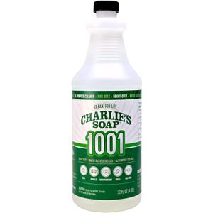 Charlie's Soap 1001 Cleaner - Heavy Duty Biodegradable Concentrated All Purpose Water Based Degreaser (32oz, 1 Pack) - Safe Residential, Commercial, & Janitorial Cleaner