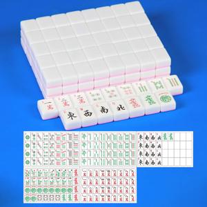 YANMEIYA Blank Mahjong Tile Set, Including 166 Mahjong Tiles and 1 Sets of American Mahjong Stickers, Pink American Mahjong Tile Set