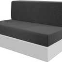 RunNico RV Dinette Cushion Cover-Elastic Camper Cushion Slipcovers-Stretchable Loveseat Sofa Furniture Protector for RV Camper Car Bench (1 Backrest Cover & 1 Bench Cover) (Grey)