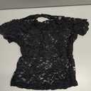 Women Floral Embroidered Lace Crop Tops Sheer Mesh Undershirt Off Shoulder Tube Layering Shirts Slim fit Size S