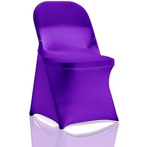 bricia  5PCS Purple Stretch Spandex Folding Chair Slipcovers, Dining Room Chair Covers Stretch Chair Slipcovers Protector for Wedding, Banquet, and Party