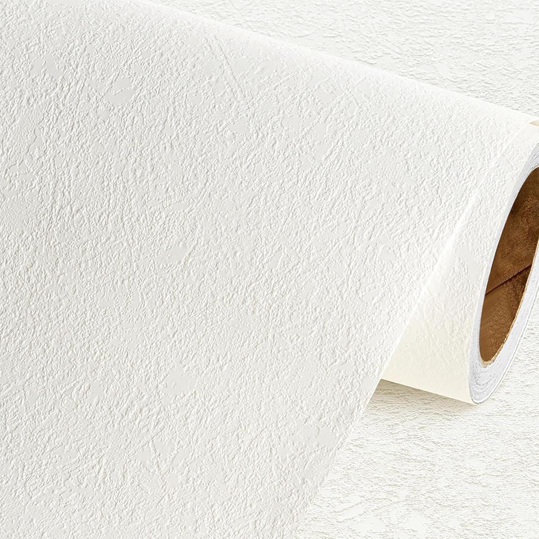 Livelynine Anaglypta Wallpaper Peel and Stick Paintable Vinyl Off White Textured Peel and Stick Wallpaper for Bathroom Ceiling Bedroom Removable Contact Paper for Walls Kids Room Lining 15.8X78.8 Inch