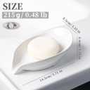 Soap Dish 2PCS, Self-Draining Bar Soap Holder, Leaf Shape Ceramic Drain Soap Dishes for Bathroom Kitchen, Easy to Clean Keeps Soap Dry, White, ANTIS'S HOME