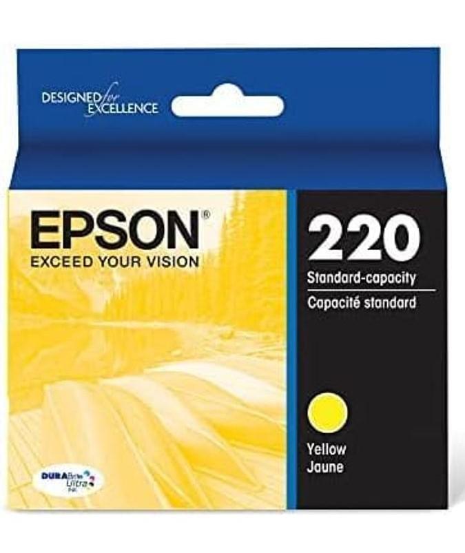 Epson 220 DURABrite Ultra Ink Standard Capacity Yellow Cartridge (T220420-S) Works with Workforce WF-2630, WF-2650, WF-2660, WF-2750, WF-2760, Expression XP-320, XP-420, XP-424 