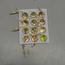 12 Pcs Crystal Glass Christmas Balls Ornaments, 0.87" Mini Prism Ball Christmas Tree Decorations, Hanging Crystal Ornament Clearance for Xmas Wedding Party Home Decor (Sparkly Gold)