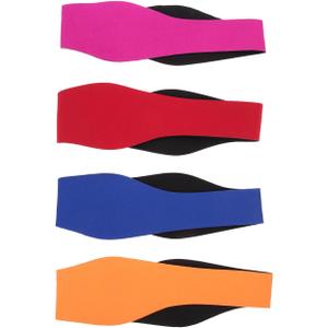 Sosoport Adjustable Swim Headband with Breathable Ear Protection Strap Waterproof Ear Covers for Swimming and Shower Use Lightweight Comfortable 23.62X3.34In 4-Pack, Large