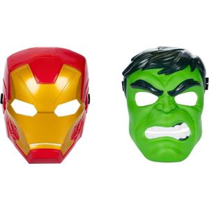 Marvel Avengers Hero Mask Multipack, Iron Man & Hulk Mask 2-Pack, Super Hero Roleplay Toys for Kids Ages 5 and Up 