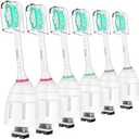 Replacement Toothbrush Brush Heads for Philips Sonicare E Series Essence Elite Xtreme Advance CleanCare All Screw On Electric Toothbrush 7022/66, 6 Pack