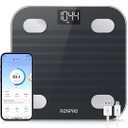 RENPHO Rechargeable Smart Scale for Body Weight, Electronic 13 Body Composition Monitors sync with App, Bluetooth Digital Bathroom Scales, Elis 1, Black, 396 lbs