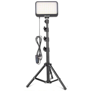 UBeesize LED Video Light Kit, 1Pcs Dimmable Continuous Portable Photography Lighting with Adjustable Tripod Stand & 5 Color Filters for Tabletop/Low-Angle Shooting, for Zoom, Game Streaming, YouTube