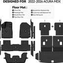 Floor Mats for 2022-2026 Acura MDX Accessories | Trunk Mat with Backrest Mat and 2nd Row Backrest Mat & Door Sill Guard All Weather TPE Protector Floor Liners