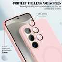 for Samsung Galaxy S24 Plus 5G Magnetic Case, Cute Soft Liquid Silicone Case for Women Girls Men Anti-Scratch Bumper Shockproof Camera Lens Protection Cover for Samsung Galaxy S24 Plus-Pink