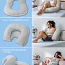 INSEN Reading Pillow, Back Pillow for Sitting in Bed and Couch, Gaming Pillow for Adults, Sit Up Support for Bed, Grey Jersey
