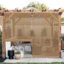 LazBlinds Cordless Roller Shades for Outdoor, Exterior Light Filtering Roll up Shades, Hanging Sunscreen for Patio, Balcony Indoor/Outdoor Porch, 26'' W x 64'' H, Natural