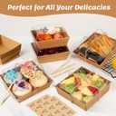 54 Pack Small Charcuterie Boxes with Clear Lids, Paper Mini Charcuterie Box To Go, Disposable Food Container with Lid, Dessert Boxes for Sandwich, Cookie, Sushi, Cake Slice, and Strawberries