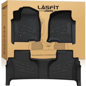 LASFIT Floor Mats 2019-2026 for Chevy Silverado/GMC Sierra 1500, 2020-2026 2500HD 3500HD, Only Double Cab/Bucket Seat (Only Fit with Rear Under-Seat Storage, But Not Fit 2nd Row Plastic Storage)