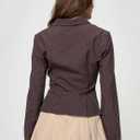 Princess Polly girls Anni Pinstripe Shirt (Brown, S)